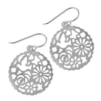 Load image into Gallery viewer, Ohrringe Schmetterlinge Vogel Blumen matt Silberohrringe 925 Sterling Silber Damen Ohrhänger Schmuck
