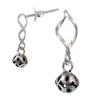 Load image into Gallery viewer, Ohrringe Silberohrringe 925er Sterling Silber Damen Ohrhänger Raute Kugel
