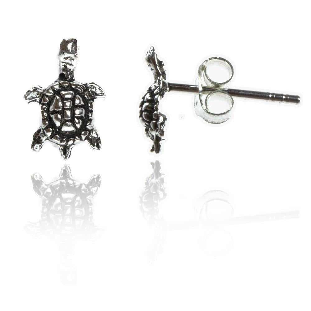 Silberohrstecker Schildkröte oxidiert Ohrstecker Ohrringe 925er Sterling Silber Schmuck