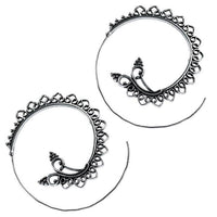 Cargar imagen en el visor de la galería, Messingohrringe versilbert Spiralen Herzen Punkte verzweigt 925 sterling Silber
