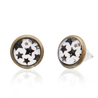Cargar imagen en el visor de la galería, Brass Ohrstecker Stern Sterne bunt Unisex Ohrringe Edelstahl nickelfrei Kommunismus 12 mm
