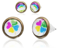 Load image into Gallery viewer, Brass Ohrstecker Stern Sterne bunt Unisex Ohrringe Edelstahl nickelfrei Kommunismus 12 mm
