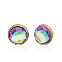 Load image into Gallery viewer, Brass Ohrstecker Stern Sterne bunt Unisex Ohrringe Edelstahl nickelfrei Kommunismus 12 mm
