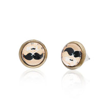 Cargar imagen en el visor de la galería, A pair of nickelfrei Brass Ohrstecker, 12 mm, featuring colorful star designs, unisex earrings made of stainless steel.
