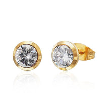 Load image into Gallery viewer, A pair of nickelfrei Brass Ohrstecker Stern Sterne stud earrings, featuring a colorful star design in unisex stainless steel, 12 mm size, displayed against a white background.
