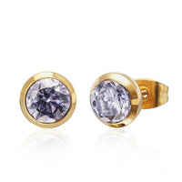 Load image into Gallery viewer, A pair of Brass Ohrstecker Stern Sterne bunt Unisex Ohrringe, 12 mm, made from nickelfreier Edelstahl, shown on a white background.
