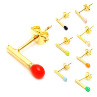 Load image into Gallery viewer, Brass Ohrstecker Stern Sterne bunt Unisex Ohrringe Edelstahl nickelfrei Kommunismus 12 mm
