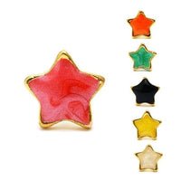Cargar imagen en el visor de la galería, Brass Ohrstecker Stern gemasert 8 mm bunt gold Emaille nickelfrei Messing
