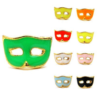 Load image into Gallery viewer, Colorful unisex star stud earrings, each crafted from 12mm nickelfrei stainless steel and brass, available in green, yellow, orange, red, white, pink, blue, and black, displayed on a white background.
