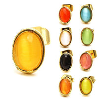 Load image into Gallery viewer, Brass Ohrstecker Stern Sterne bunt Unisex Ohrringe Edelstahl nickelfrei Kommunismus 12 mm
