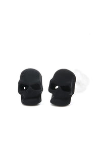 Load image into Gallery viewer, Ohrstecker Totenkopf 8 mm Edelstahl Gummi Beschichtung nickelfrei Unisex Schmuck
