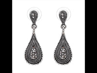 Load image into Gallery viewer, Brass Ohrstecker antik silberfarben Tropfen groß klein Kugeln
