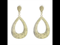 Load image into Gallery viewer, Brass Ohrstecker antik golden glänzend Tropfen groß Strich Quadrat Muster
