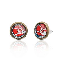 Cargar imagen en el visor de la galería, Brass Ohrstecker Stern Sterne bunt Unisex Ohrringe Edelstahl nickelfrei Kommunismus 12 mm
