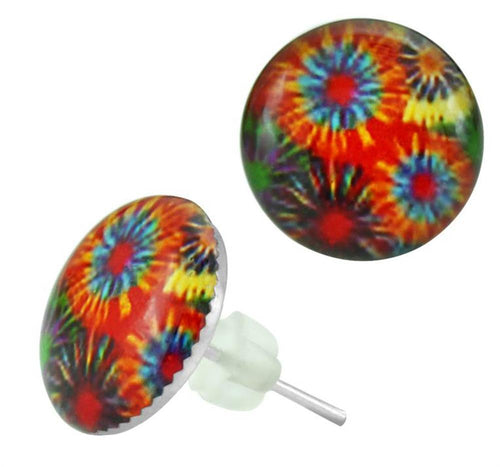 Raisin Ohrstecker Kornblumen rot lila blau grün gelb Edelstahl Chirurgenstahl Damen Schmuck Ohrringe