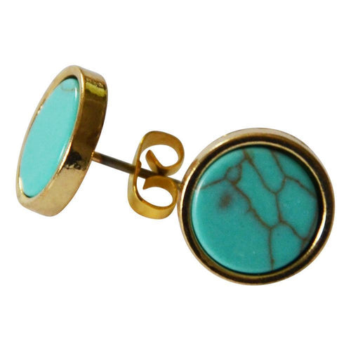 Ohrstecker gold Stein rund Zinklegierung geometrisch