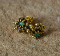 Load image into Gallery viewer, Messing Stein Kristall Ohrstecker gold Wimpern 12mm
