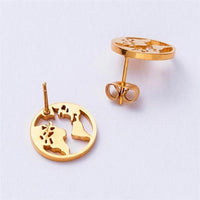 Load image into Gallery viewer, Edelstahl Ohrstecker Welt Kugel Globus Erde 12mm
