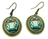 Cargar imagen en el visor de la galería, Ohrringe Messing Damen Ohrhänger Kupfer Ohrschmuck Schmuck oval Raisin Eule
