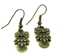 Load image into Gallery viewer, Ohrringe Messing Damen Ohrhänger Kupfer Ohrschmuck Schmuck Eule
