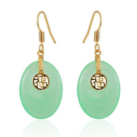 Cargar imagen en el visor de la galería, Brass Ohrringe Ohrhänger Ohrschmuck Damen Brasshänger Katzenauge oval
