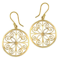 Load image into Gallery viewer, Ohrringe Kreis Mandel Spiralen Messing Brass antik golden Tribal Ohrhänger nickelfrei Schmuck
