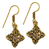 Cargar imagen en el visor de la galería, Ohrringe Kreuz Bögen hohl Messing dunkel antik golden nickelfrei Piercing Tribal Schmuck
