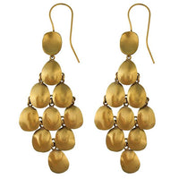 Load image into Gallery viewer, Ohrringe Trauben Raute glänzend Messing antik golden nickelfrei Tribal Ohrhänger
