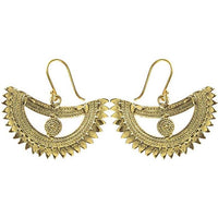 Load image into Gallery viewer, Ohrringe Halbkreis gebogen Seil Tropfen Messing antik golden Ohrhänger nickelfrei Piercing Tribal
