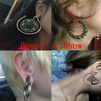 Load image into Gallery viewer, Spiralen Ohrringe Baum des Lebens Messing Brass antik golden Tribal Piercing
