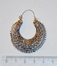 Cargar imagen en el visor de la galería, Brass Ohrringe Blumensichel silbern Messing
