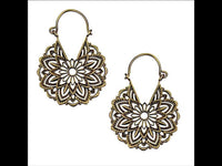 Cargar imagen en el visor de la galería, Messing Ohrringe gold Blume antik Bogen Piercing
