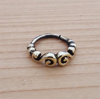 Cargar imagen en el visor de la galería, Nostril Piercing Messing Nasenringe Spirale spiralig 10 mm/0,8 mm Nasenschmuck

