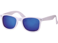 Load image into Gallery viewer, Sonnenbrille Nerdbrille weiß rot Brille verspiegelt bunt 400 UV  Unisex
