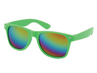 Load image into Gallery viewer, Sonnenbrille Unisex Nerd Regenbogen verspiegelt 400 UV  bunt
