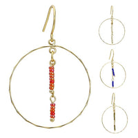 Load image into Gallery viewer, Ohrringe 18 karat vergoldet Ringe Perlen Stäbchen nickelfrei blau rot grün gold
