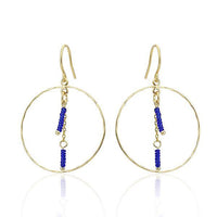 Load image into Gallery viewer, Ohrringe 18 karat vergoldet Ringe Perlen Stäbchen nickelfrei blau rot grün gold
