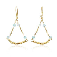 Cargar imagen en el visor de la galería, Ohrringe 18 karat vergoldet blau Tortenstück facettiert Perlen Kristall nickelfrei Ketten
