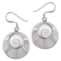 Load image into Gallery viewer, Shivaauge Kreis Perlmutt Segmente Ohrringe 925er Silber Silberohrringe Shiva Auge
