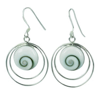 Load image into Gallery viewer, Shivaauge Silberohrringe Kreise 21 mm Ohrringe 925 Sterling Silber Shiva Auge Eye Damen Schmuck
