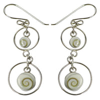 Load image into Gallery viewer, Shivaauge Silberohrringe Ringe lang Ohrringe Ohrhänger 925er Silber Shiva Auge Eye Damen Schmuck
