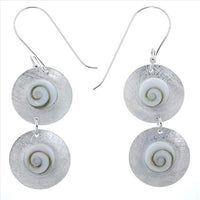 Load image into Gallery viewer, Shivaauge Silberohrringe lang gebürstet Kreise Ohrringe 925er Silber Shiva Auge Eye Damen Schmuck
