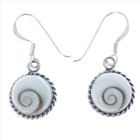 Load image into Gallery viewer, Shivaauge Silberohrringe Zopfmuster rund Ohrringe 925er Sterling Silber Shiva Auge Eye Damen Schmuck
