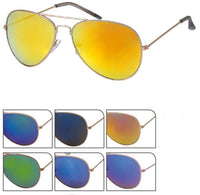 Cargar imagen en el visor de la galería, Sonnenbrille golden Metall Pilotenbrille 400UV verspiegelt Kappen transparent
