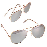 Cargar imagen en el visor de la galería, Sonnenbrille golden Metall Pilotenbrille 400UV verspiegelt Kappen transparent
