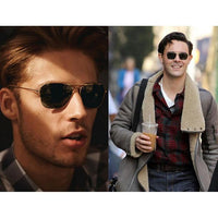 Load image into Gallery viewer, Sonnenbrille Trapez Pilotenbrille 400UV Metallgestell getönt verspiegelt korean
