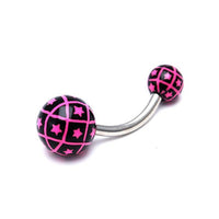 Load image into Gallery viewer, Bauchnabelpiercing Bänder Sterne Bioflex 2 Kugeln Bananenpiercing Edelstahl nickelfrei
