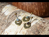 Load image into Gallery viewer, Bauchnabelpiercing Edelstahl Brass Ornament Träne Inlay
