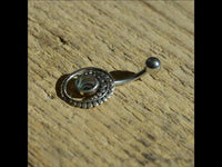 Load image into Gallery viewer, Bauchnabel Piercing Edelstahl Silber Punkte Spirale Inlay
