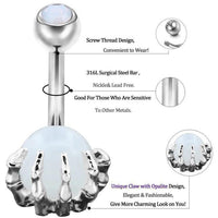 Load image into Gallery viewer, Bauchnabelpiercing Kralle Edelstahl Stein
